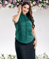 High Low Sleeveless Cotton Green Top